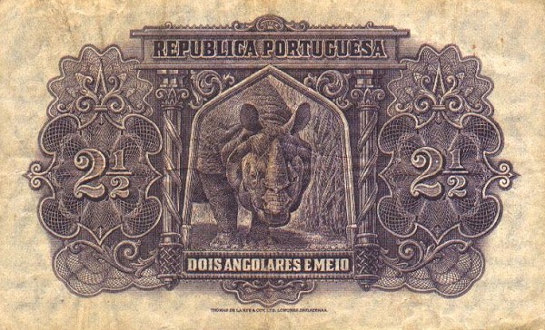 Обратная сторона банкноты Анголы номиналом 2 1/2 Анголара