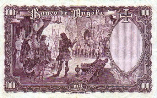 Обратная сторона банкноты Анголы номиналом 1000 Анголаров