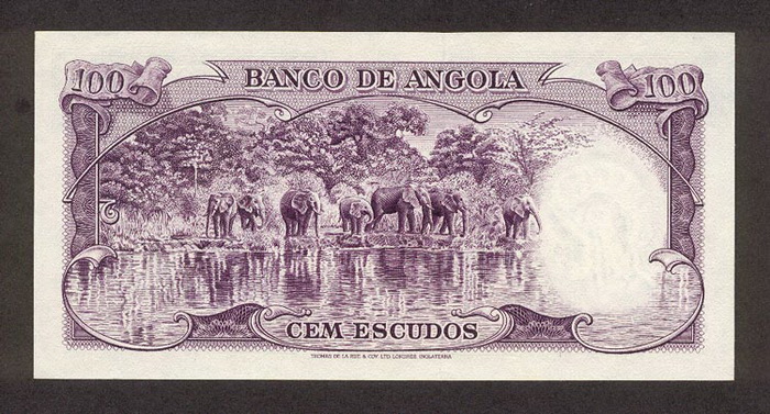 Обратная сторона банкноты Анголы номиналом 100 Эскудо