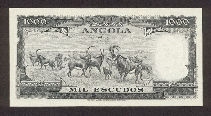 Обратная сторона банкноты Анголы номиналом 1000 Эскудо