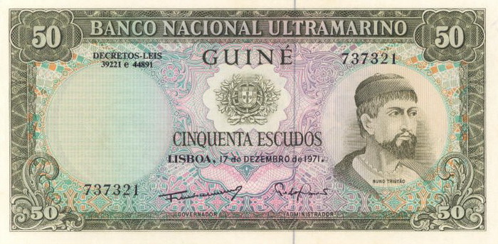 Лицевая сторона банкноты Гвинеи-Бисау номиналом 50 Эскудо