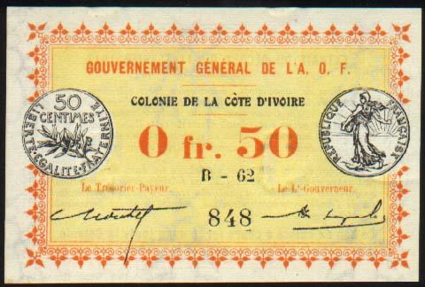 Лицевая сторона банкноты Кот-д
