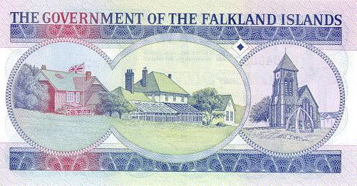 Обратная сторона банкноты Фолклендских островов номиналом 1 Фунт