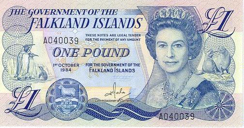 Лицевая сторона банкноты Фолклендских островов номиналом 1 Фунт