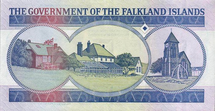 Обратная сторона банкноты Фолклендских островов номиналом 50 Фунтов