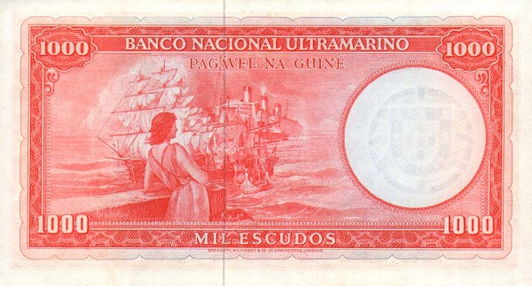 Обратная сторона банкноты Гвинеи номиналом 1000 Эскудо