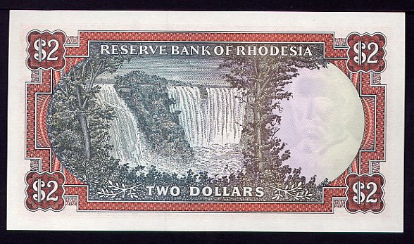 Обратная сторона банкноты Центральноафриканской Республики номиналом 2 Доллара