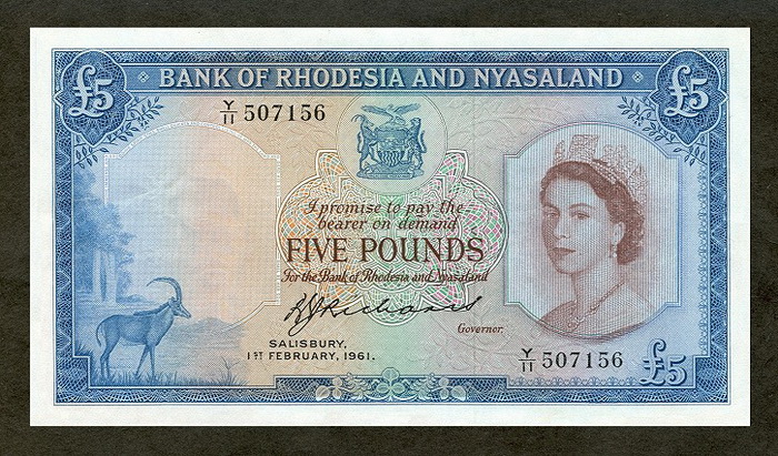 Лицевая сторона банкноты Центральноафриканской Республики номиналом 5 Фунтов