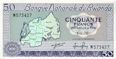 Лицевая сторона банкноты Руанды номиналом 50 Франков