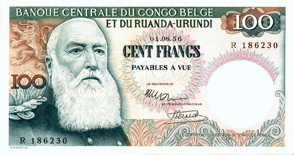 Лицевая сторона банкноты Демократической Республики Конго номиналом 100 Франков
