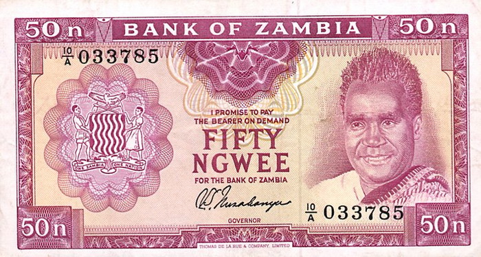 Лицевая сторона банкноты Замбии номиналом 50 Нгве