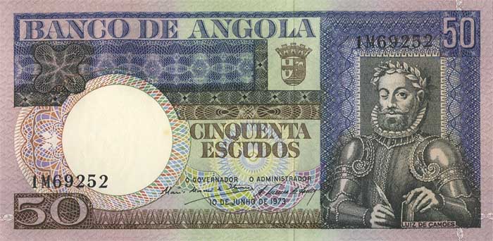 Лицевая сторона банкноты Анголы номиналом 50 Эскудо