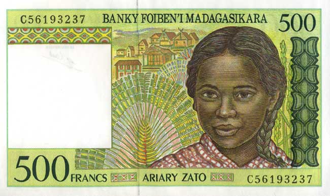 Лицевая сторона банкноты Мадагаскара номиналом 50 Франков
