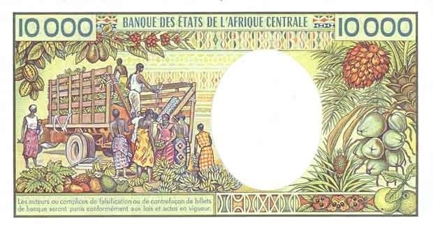 Лицевая сторона банкноты Чада номиналом 10000 Франков