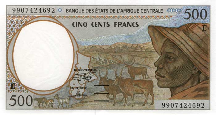 Лицевая сторона банкноты Центральноафриканской Республики номиналом 500 Франков