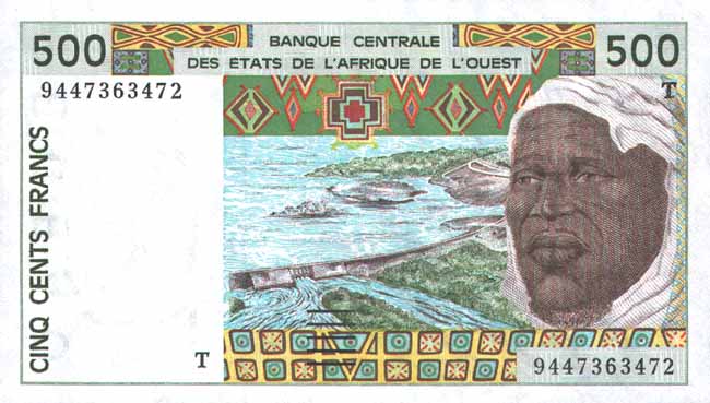 Лицевая сторона банкноты Нигера номиналом 500 Франков