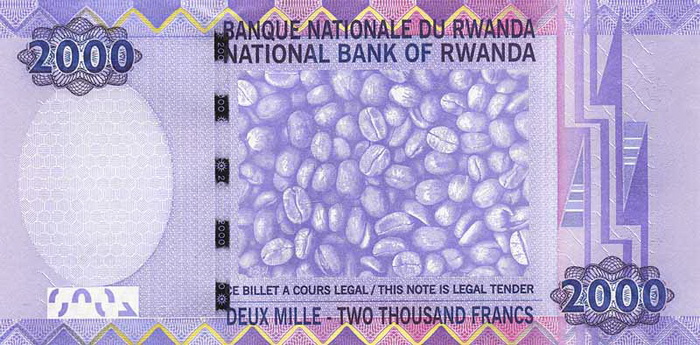 Обратная сторона банкноты Руанды номиналом 2000 Франков