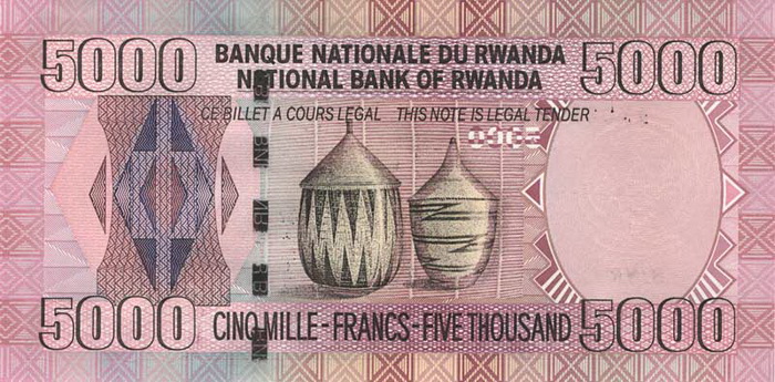 Обратная сторона банкноты Руанды номиналом 5000 Франков