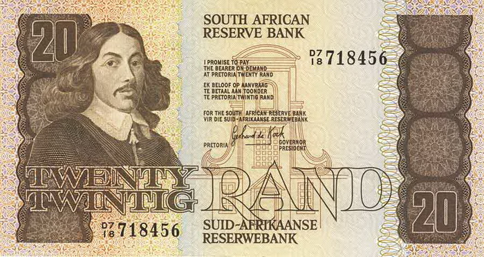 Лицевая сторона банкноты ЮАР номиналом 20 Рэндов