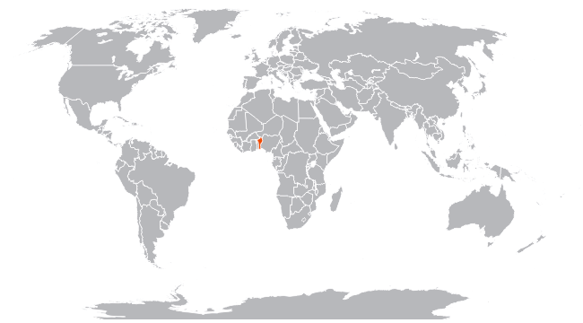 Бенин на карте мира
