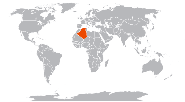Алжир на карте мира