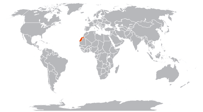 Западная Сахара на карте мира
