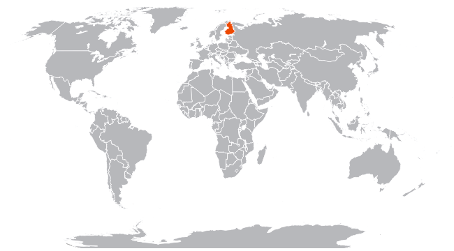 Финляндия на карте мира