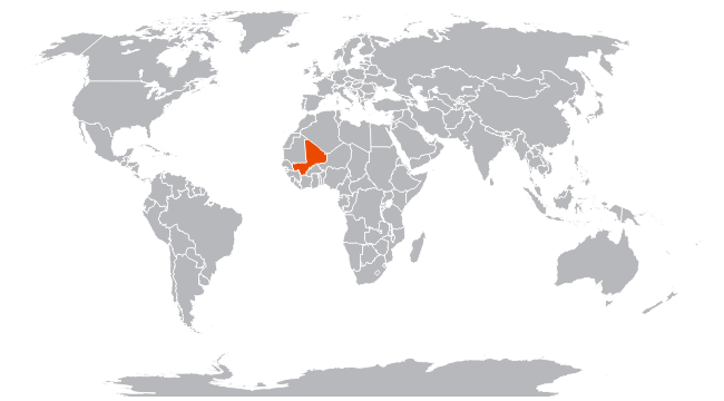 Мали на карте мира