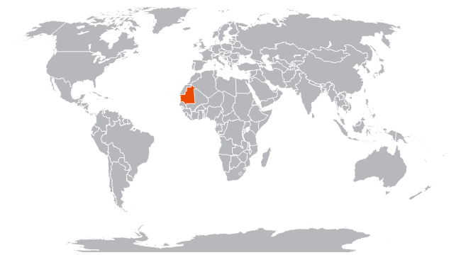 Мавритания на карте мира