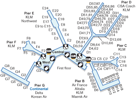 Схема аэропорта Амстердама