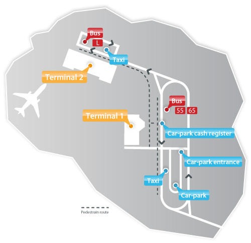 Схема аэропорта Лодзи
