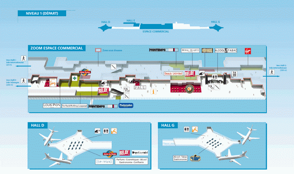 Схема южного терминала аэропорта Орли