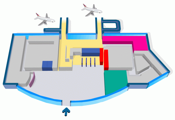 Схема Терминала 3 аэропорта Праги