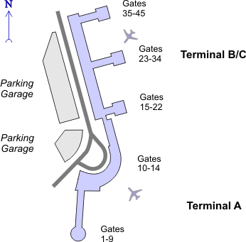 Схема аэропорта Вашингтона (Рональд Рейган)