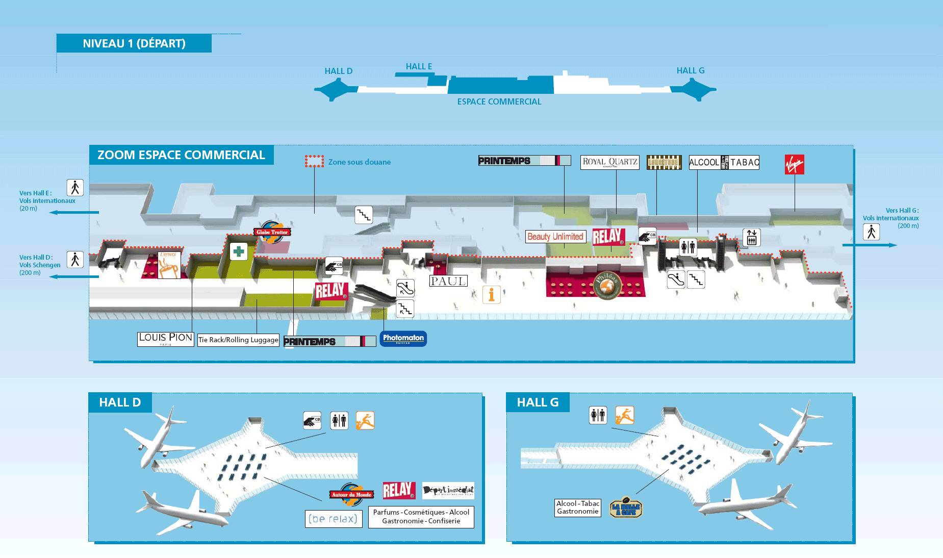 Схема южного терминала аэропорта Орли