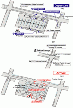 Схема терминалов авиакомпании JAL аэропорта Бангкока
