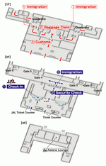 Схема терминалов авиакомпании JAL аэропорта Пусани