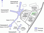Схема парковок аэропорта Кливленда
