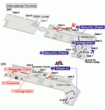 Схема терминалов авиакомпании JAL аэропорта Денпасара