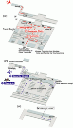 Схема терминалов авиакомпании JAL аэропорта Лос-Анджелеса