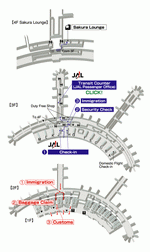 Схема терминалов авиакомпании JAL аэропорта Сеула (Incheon)