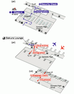 Схема терминалов авиакомпании JAL аэропорта Шанхая (Pudong)