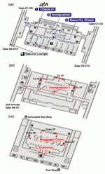 Схема терминалов авиакомпании JAL аэропорта Тайбэя