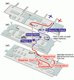 Схема терминалов авиакомпании JAL аэропорта Сямэнь