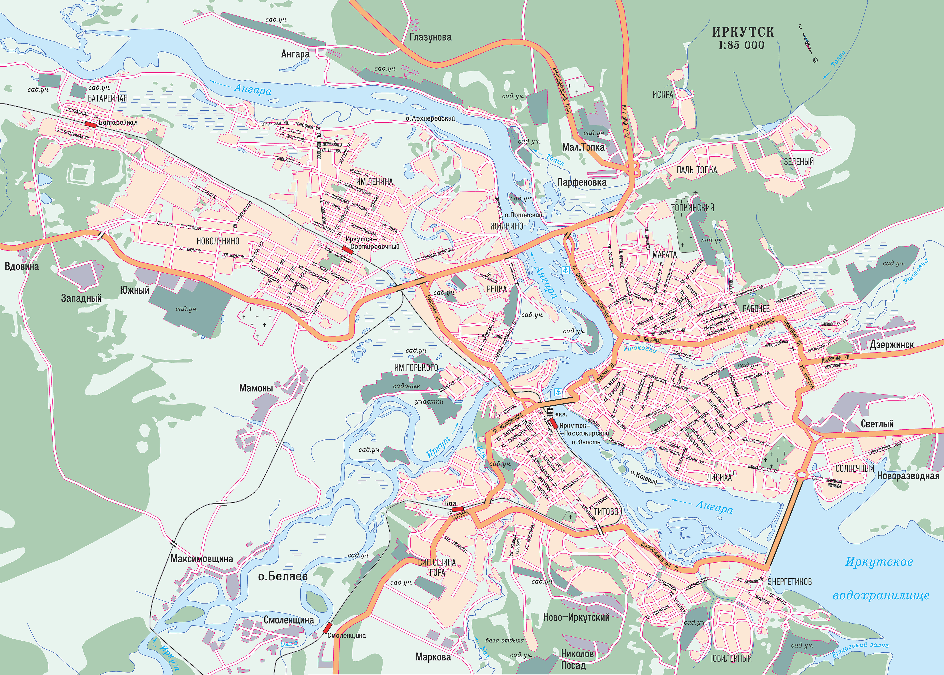 Иркутск карта города
