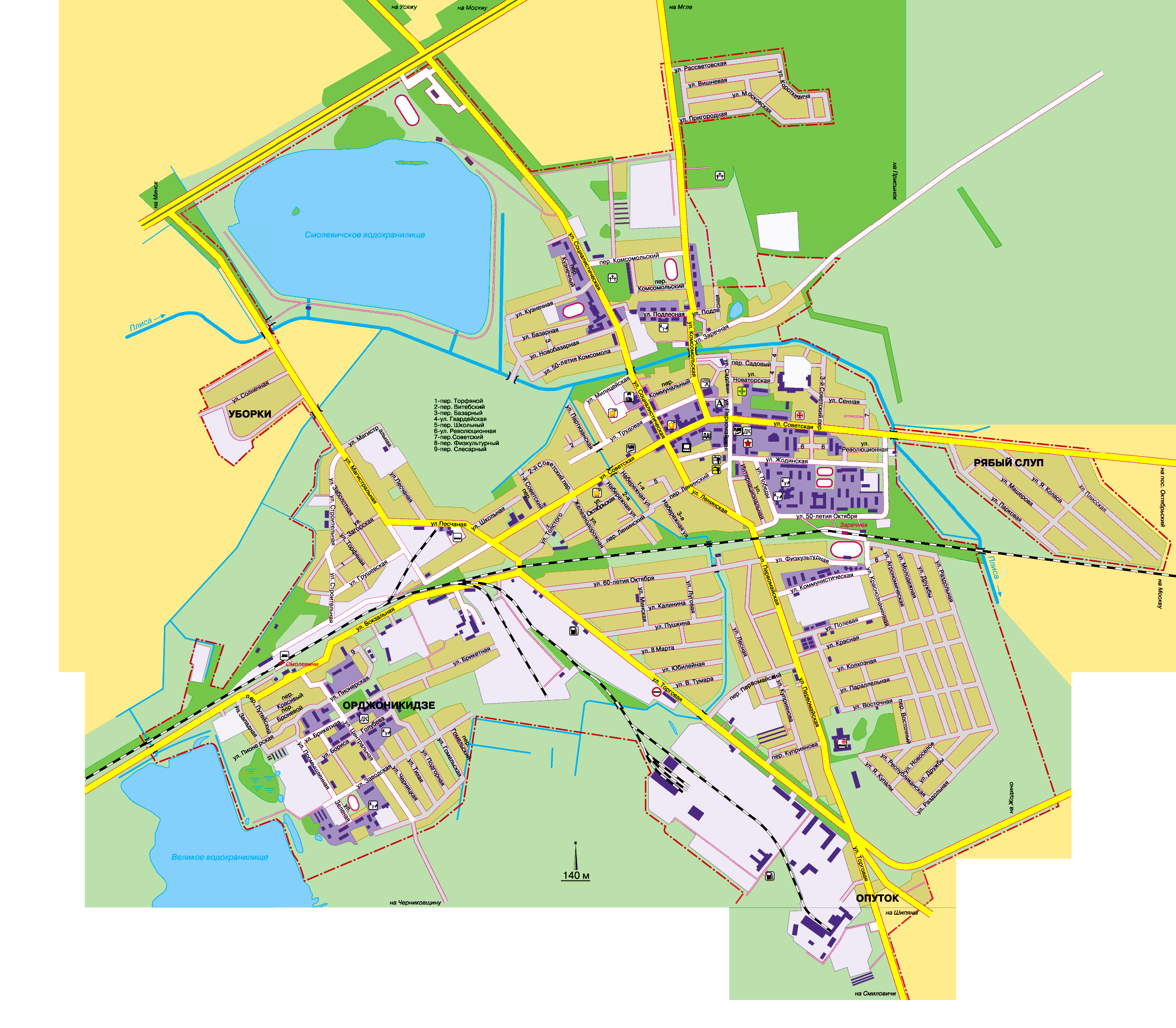 Подробная карта Смолевичей