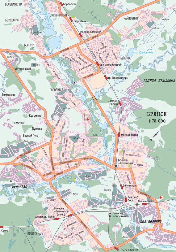 Карта Брянска