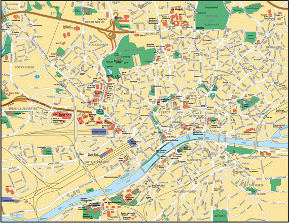 Франкфурт карта города