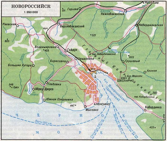 Карта окрестностей Новороссийска — Planetolog.ru