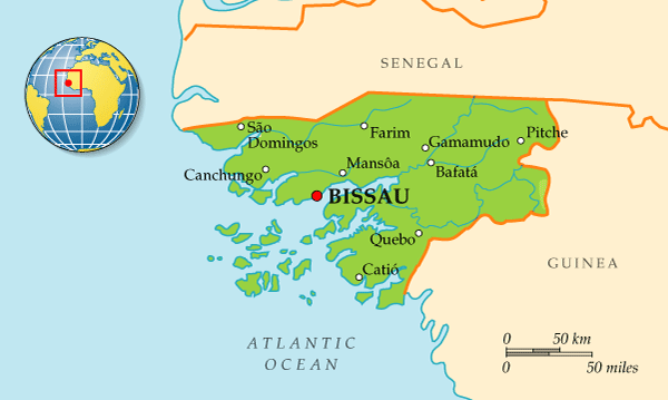 Подробная карта Гвинеи-Бисау